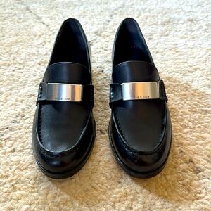 rag & bone Black Loafers with Silver Accent